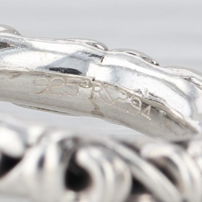 Krypell 2.94ctw Black Sapphire Ornate Openwork Bead Necklace Sterling Silver 18"