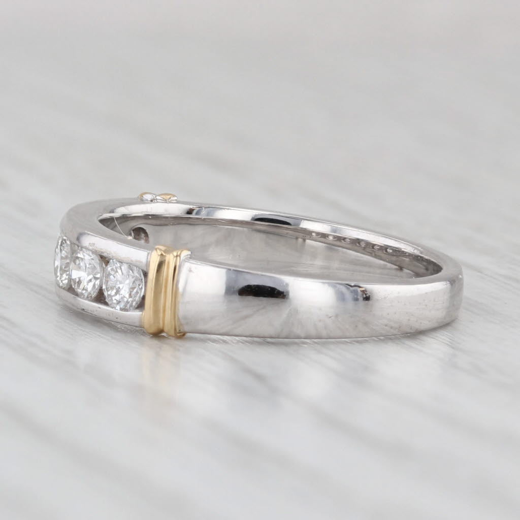 Light Gray 0.50ctw Diamond Wedding Band 14k White Yellow Gold Stackable Ring Size 6.25