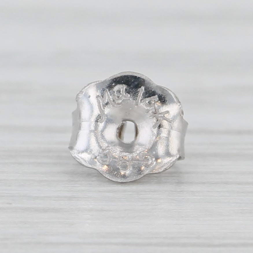 Light Gray 0.14ctw Round Diamond Solitaire Stud Earrings 14k White Gold Vintage
