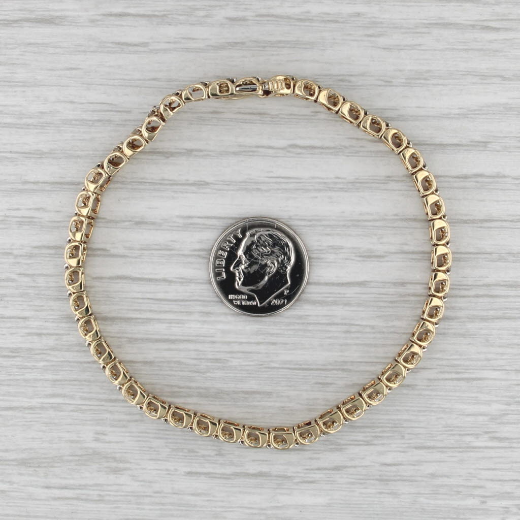 1.75ctw Diamond Tennis Bracelet 14k Yellow Gold 7.5" 6mm