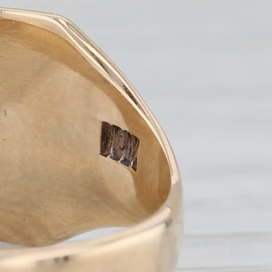 Gray Monogram Script Letters SK Signet Ring 10k Gold Size 6 Vintage Hand Engraved