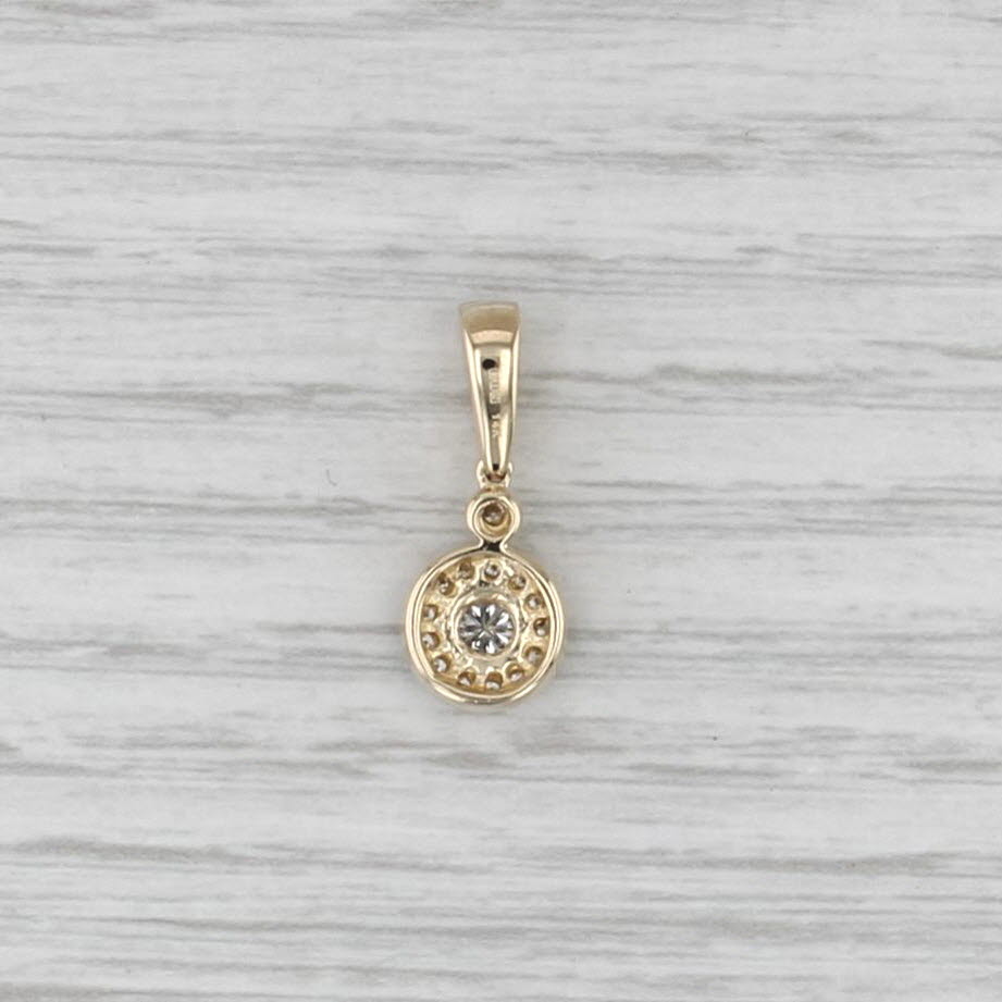 Effy 0.28ctw Diamond Halo Pendant 14k Yellow Gold Small Drop