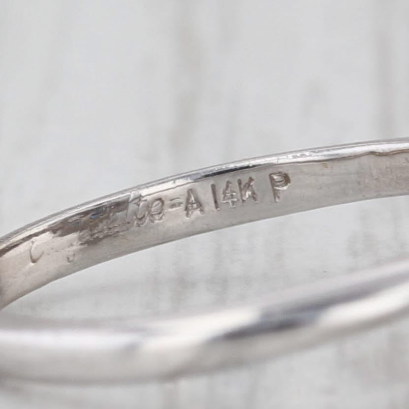 0.60ctw Diamond Blue Sapphire Halo Flower Ring 14k White Gold Size 3 Engagement