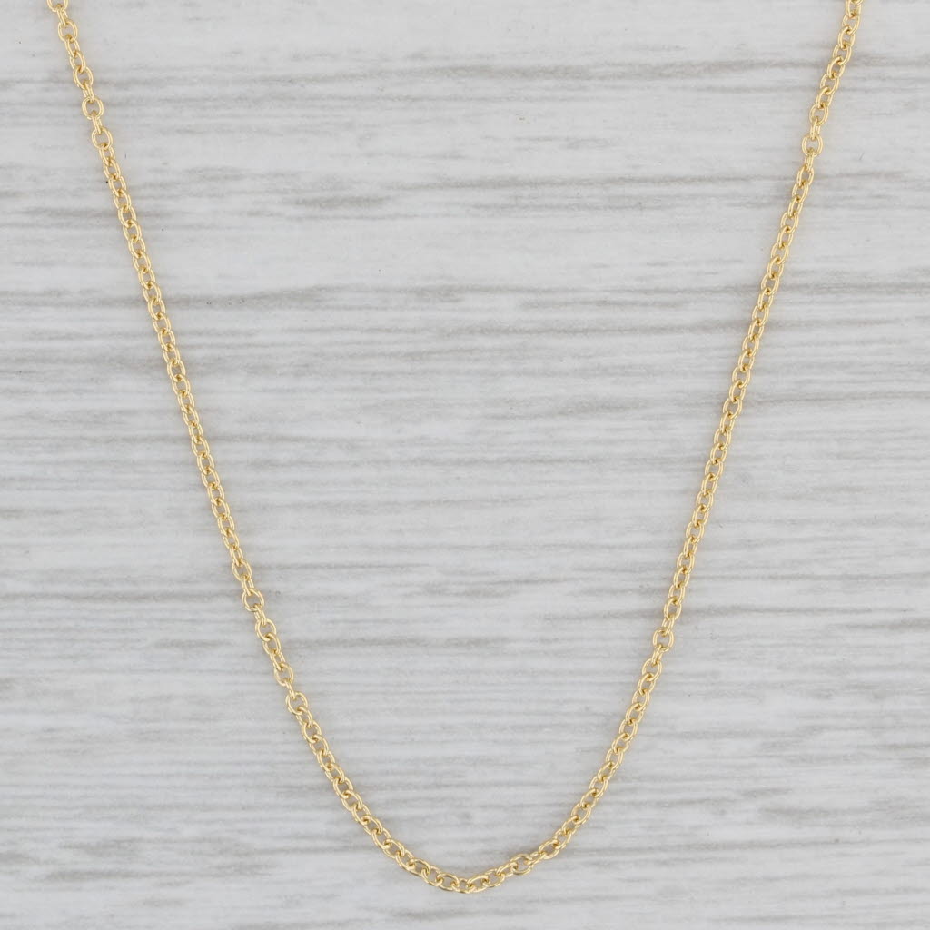 Gray New Cable Chain Necklace 14k Yellow Gold Adjustable 16-18" 1.1mm