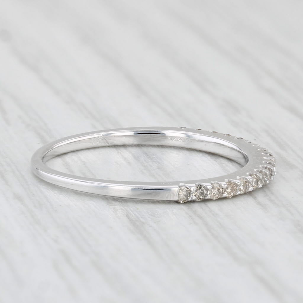 Light Gray 0.18ctw Diamond Wedding Band 10k White Gold Size 6 Anniversary Stackable Ring
