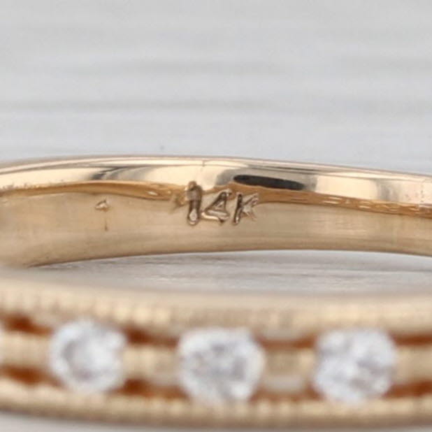 0.20ctw Diamond Wedding Ring 14k Yellow Gold Stackable Anniversary Band Size 4.5