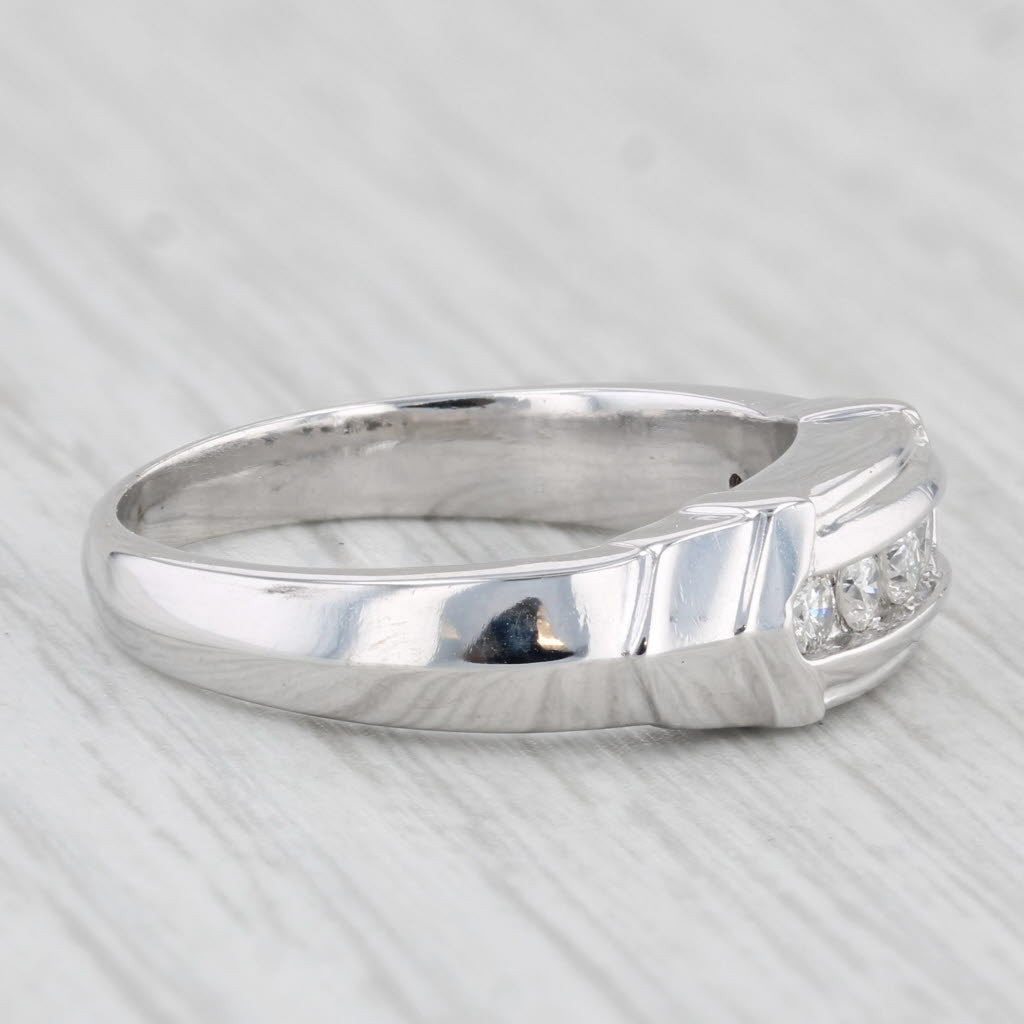 Light Gray Vintage 0.20ctw Diamond Wedding Band 10k White Gold Size 8.5 Ring