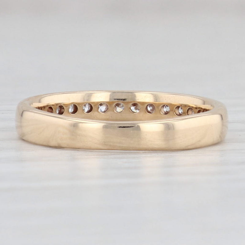 Light Gray 0.25ctw Diamond Wedding Band 14k Yellow Gold Size 6.25 Stackable Ring
