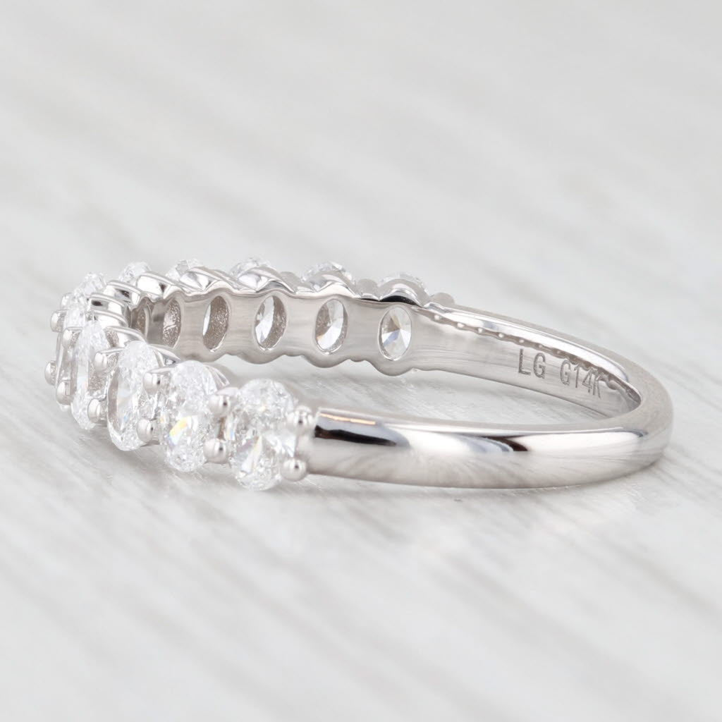 Light Gray New 1.06ctw Lab Grown Diamond Wedding Band 14k White Gold Stackable Ring Sz 6.5
