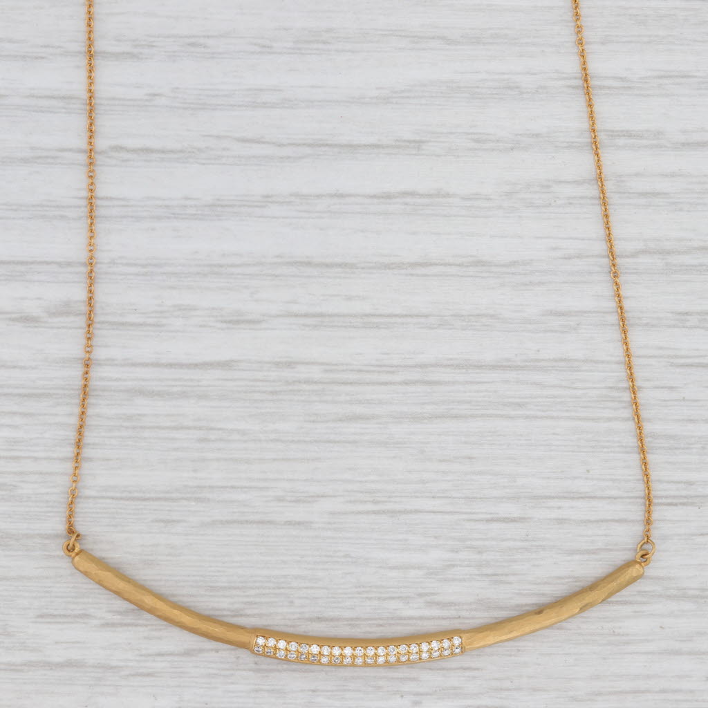 Light Gray New Marika Desert 0.14ctw Diamond Bar Necklace 14k Yellow Gold Adjustable