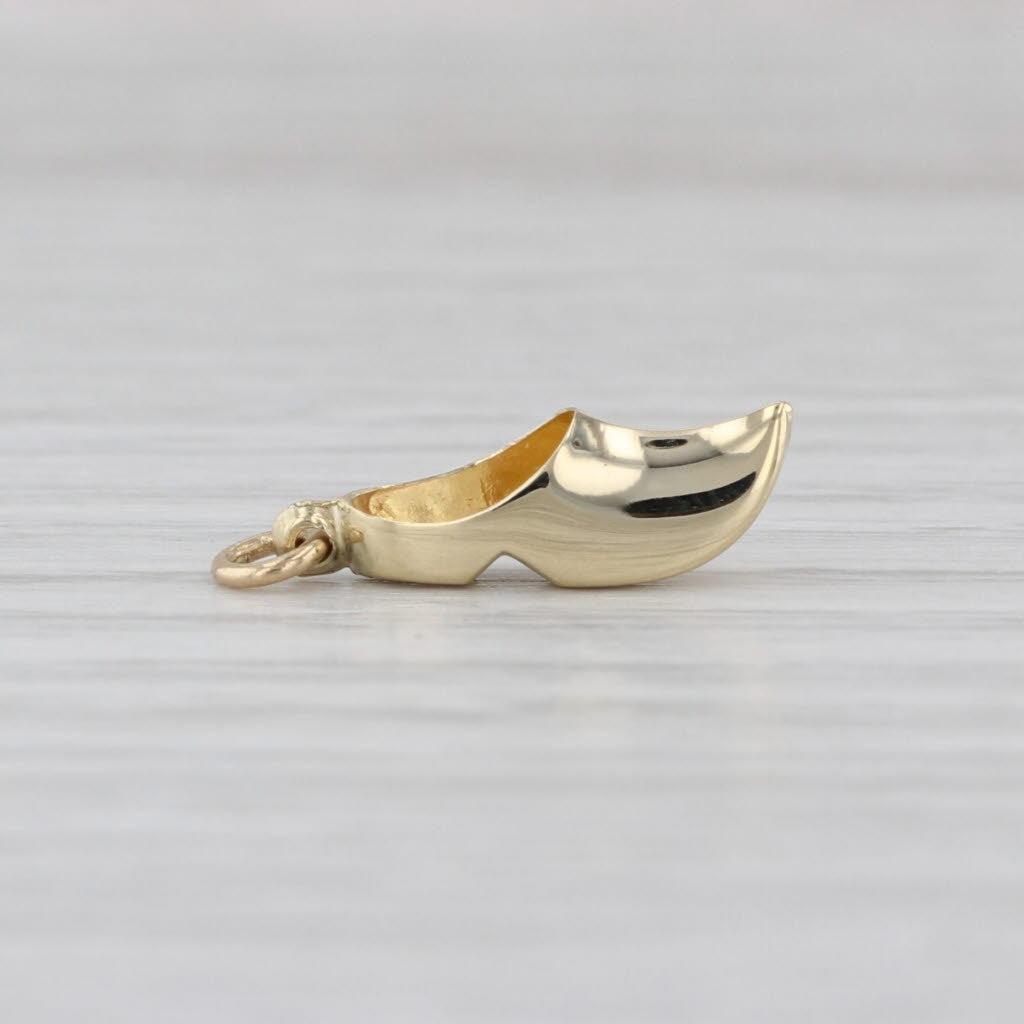 Vintage Holland Dutch Clog Slipper Shoe Charm 14k Yellow Gold Pendant