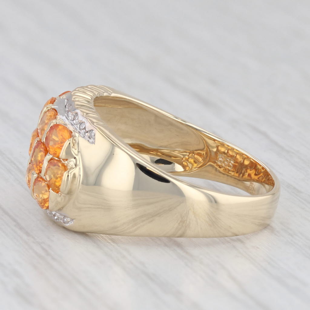 Light Gray 3.29ctw Orange Sapphire Diamond 14k Yellow Gold Ring Size 9.25