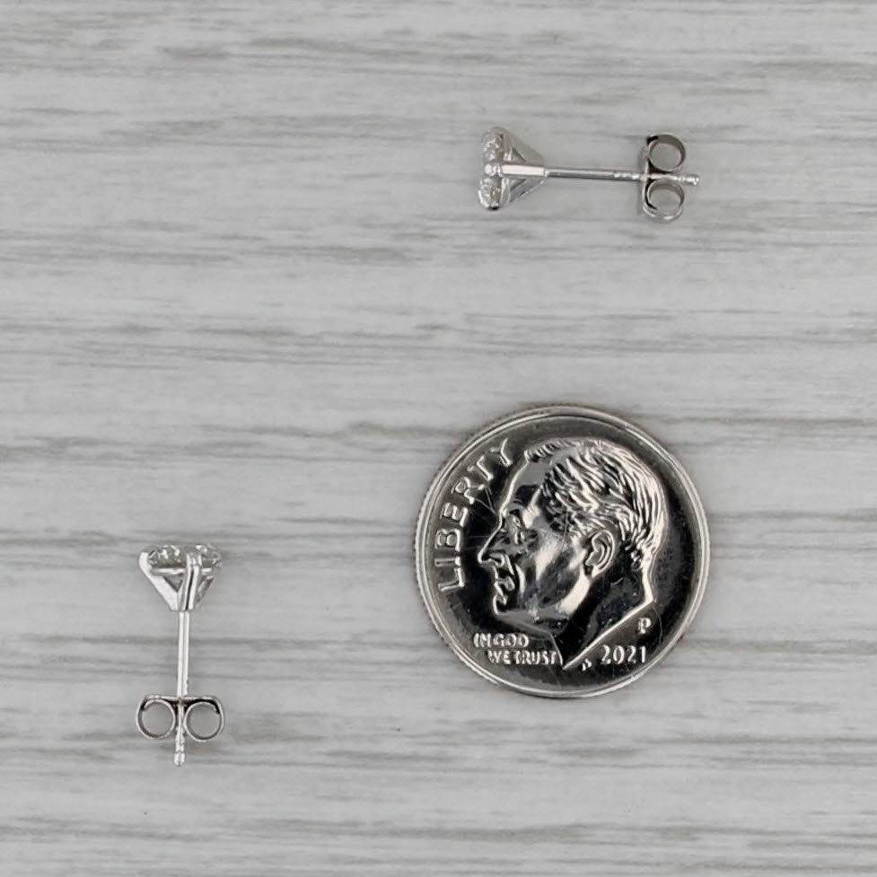 New 0.66ctw Diamond Stud Earrings 14k White Gold Round Solitaire Studs