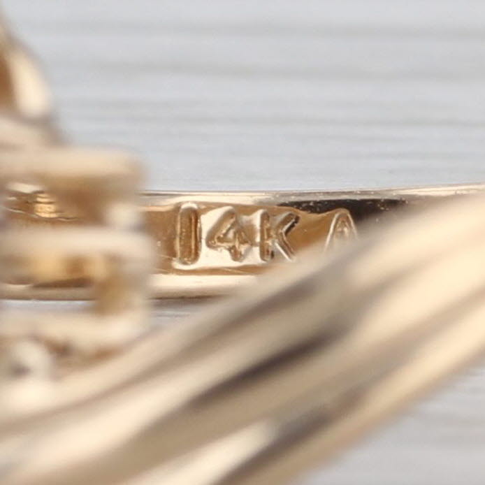 0.64ctw Oval Blue Sapphire Diamond Bypass Ring 14k Yellow Gold Size 6.5