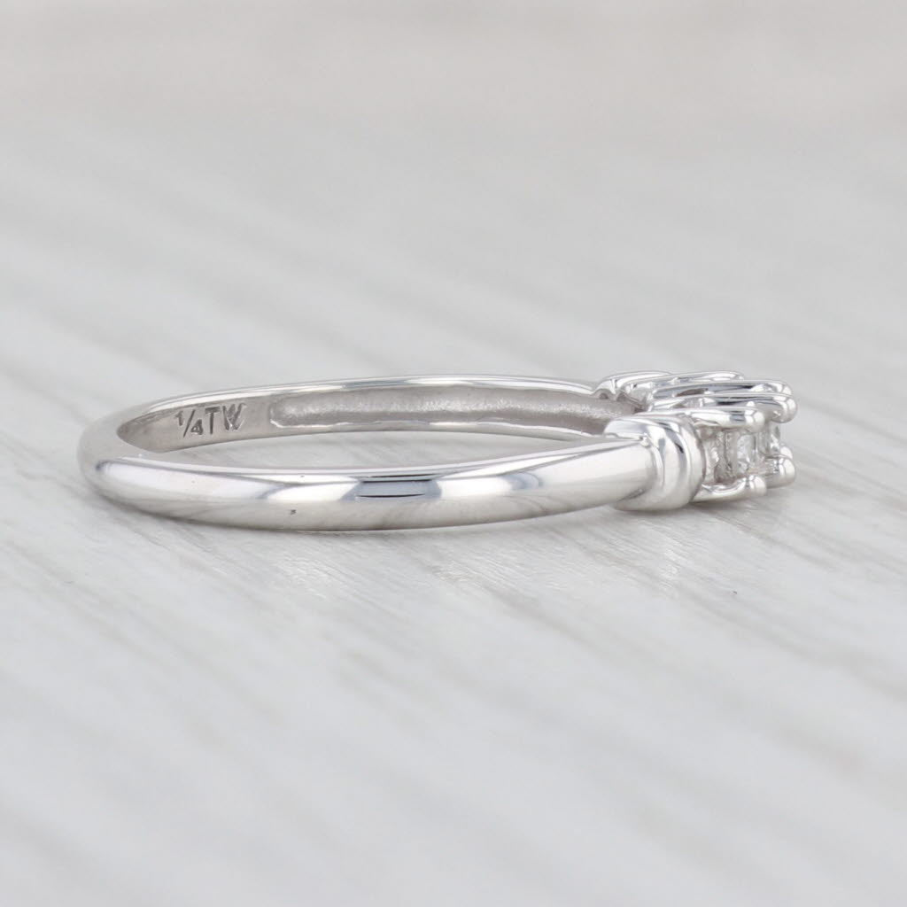 Light Gray 0.19ctw Diamond 3-Stone Ring 10k White Gold Size 7 Engagement