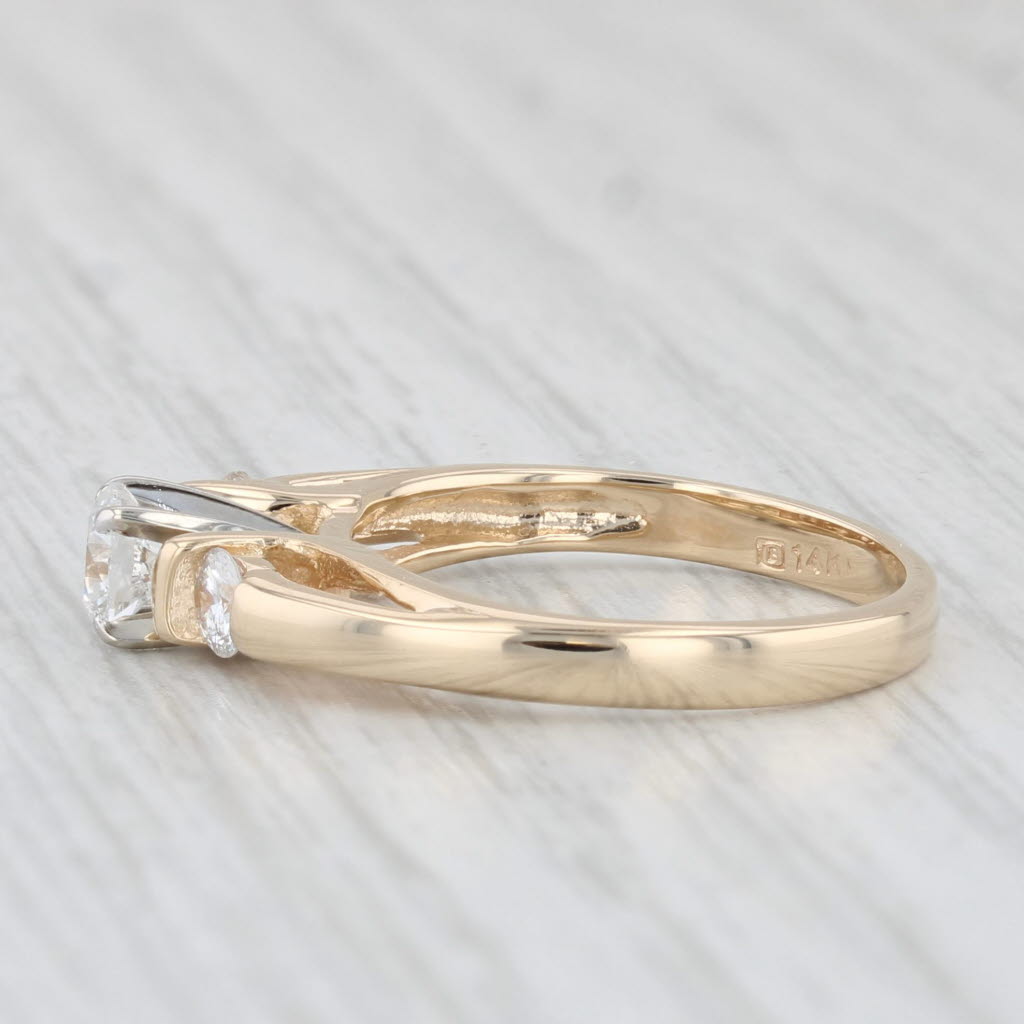 Light Gray 0.57ctw Round Diamond Engagement Ring 14k Yellow Gold Size 6