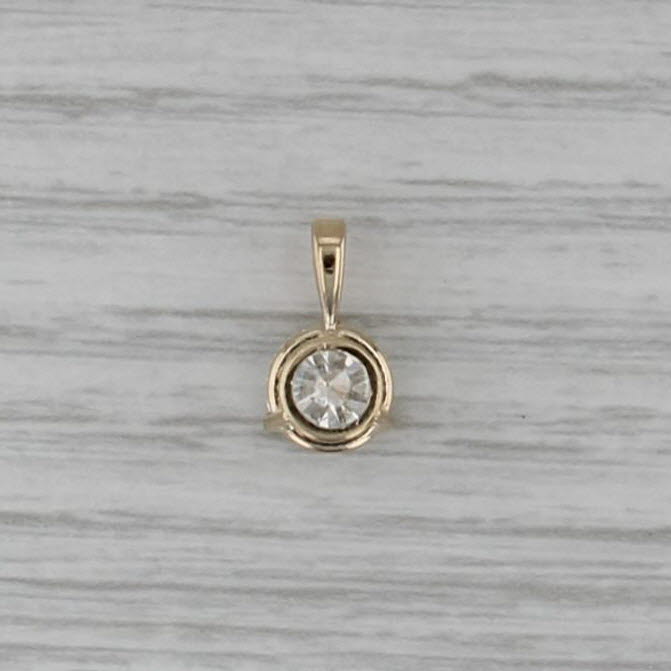 New 1.25ct Round Diamond Solitaire Pendant 14k Yellow Gold Small Drop