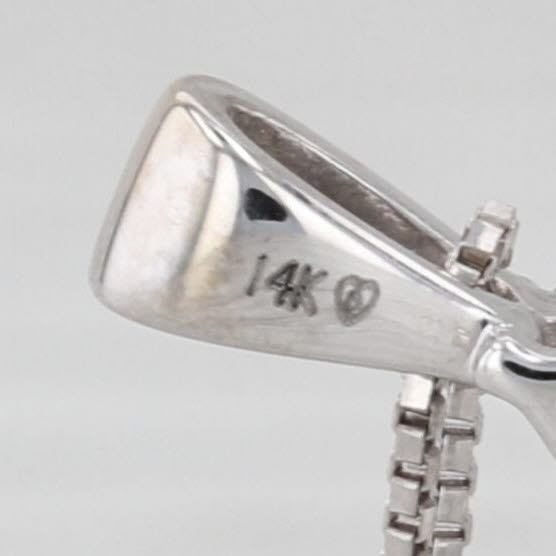 0.47ctw Diamond Cross Pendant Necklace 14k White Gold 18" Box Chain