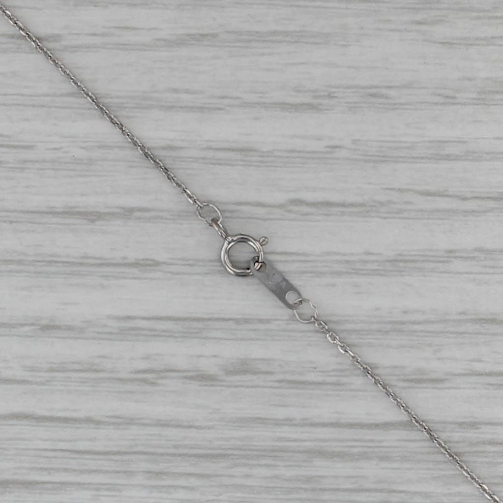 0.71ctw Pink Sapphire Diamond Teardrop Lariat Necklace 10k White Gold 17"