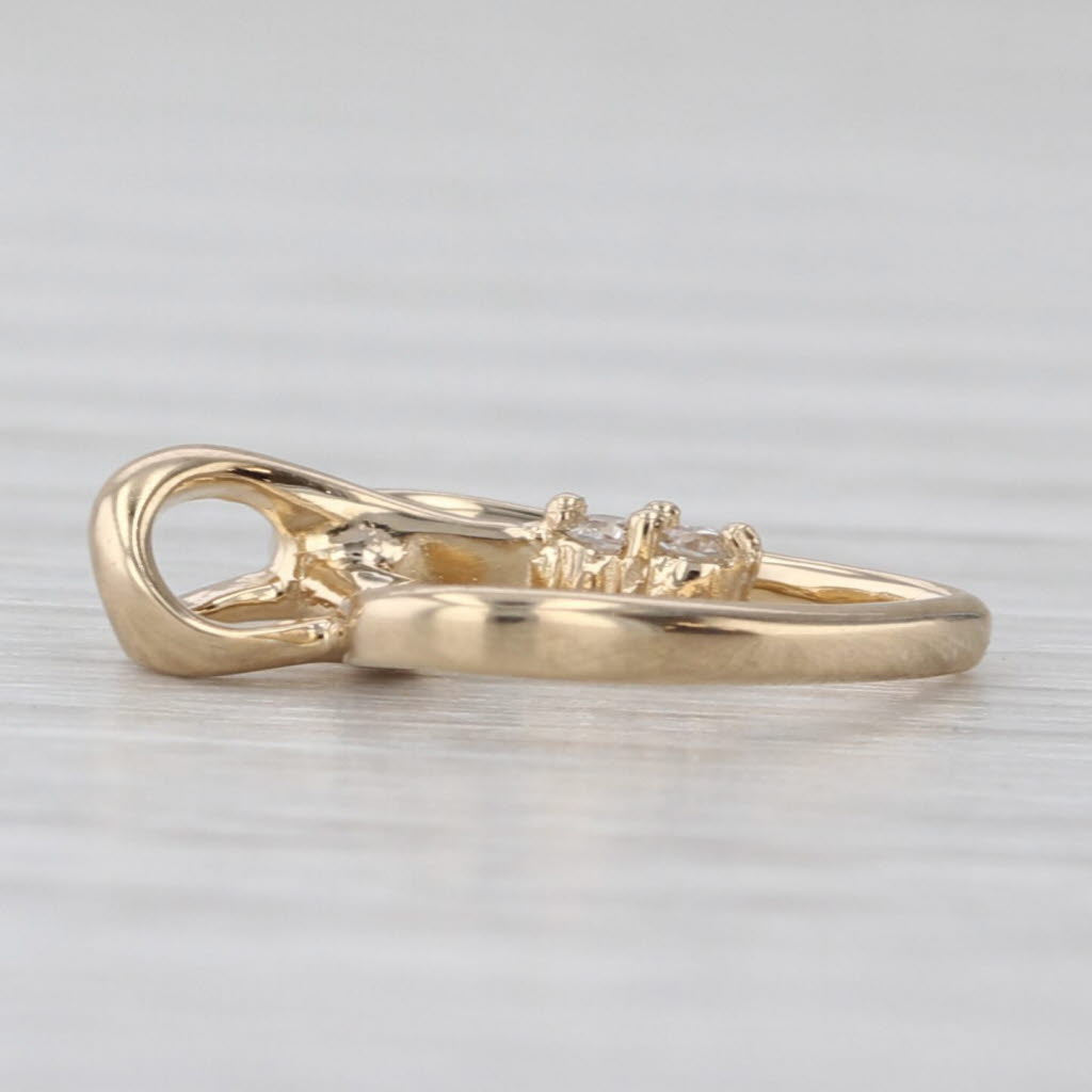 Diamond Accented Stylized Open Heart Pendant 14k Yellow Gold