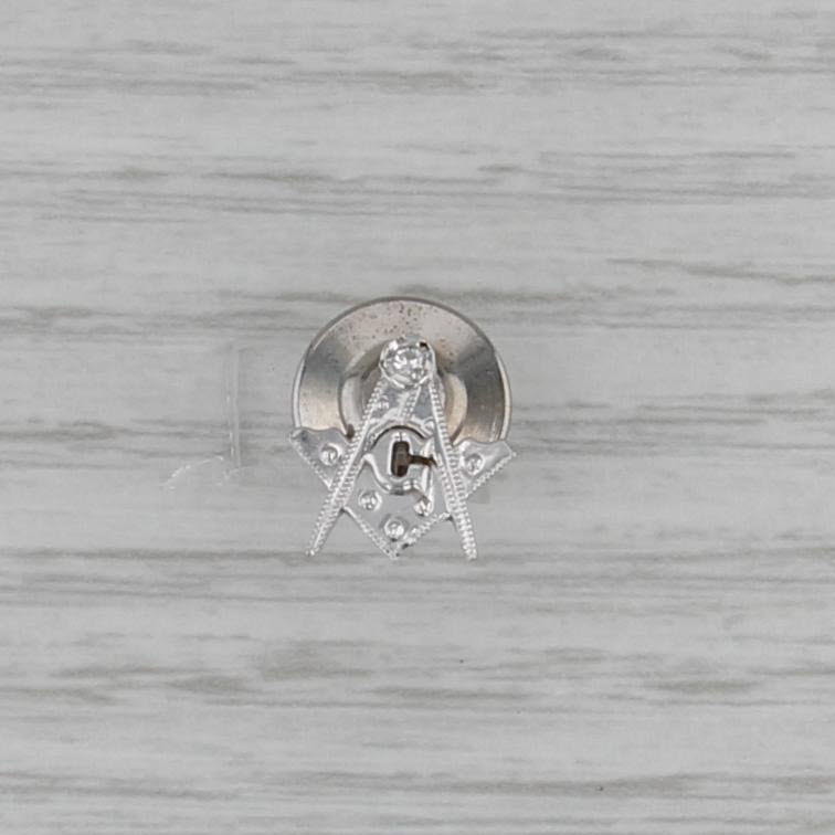 Vintage Masonic Tie Tac Pin 14k Gold Square Compass Blue Lodge