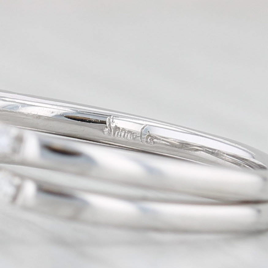 Light Gray 1.10ctw Round Diamond Engagement Ring Wedding Band Set 14k Gold Shane Co GIA