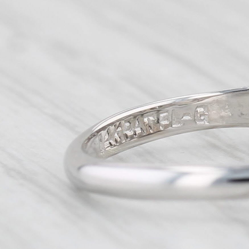 Light Gray Vintage 0.18ctw Diamond Engagement Ring 14k White Gold Size 5.75