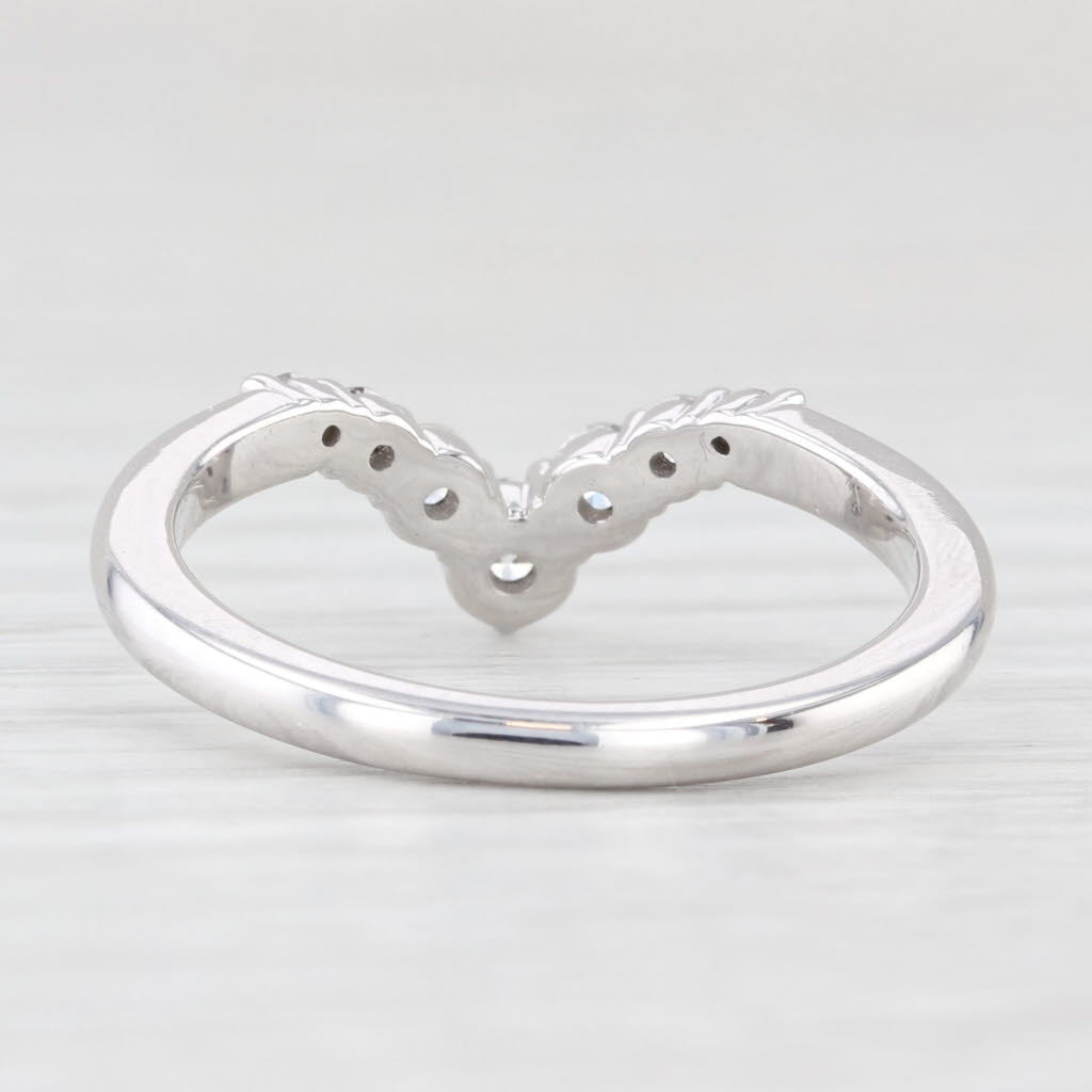 Light Gray 0.30ctw Diamond Contoured V Ring 14k Gold Size 6.5 Enhancer Guard Wedding Band