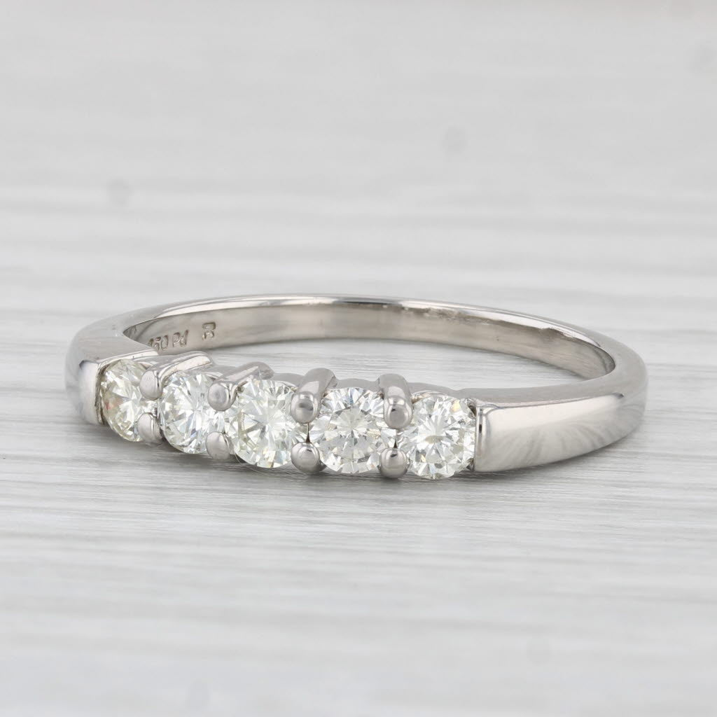 Light Gray 0.66ctw Diamond Ring 950 Palladium Size 9.5 Stackable Wedding Band