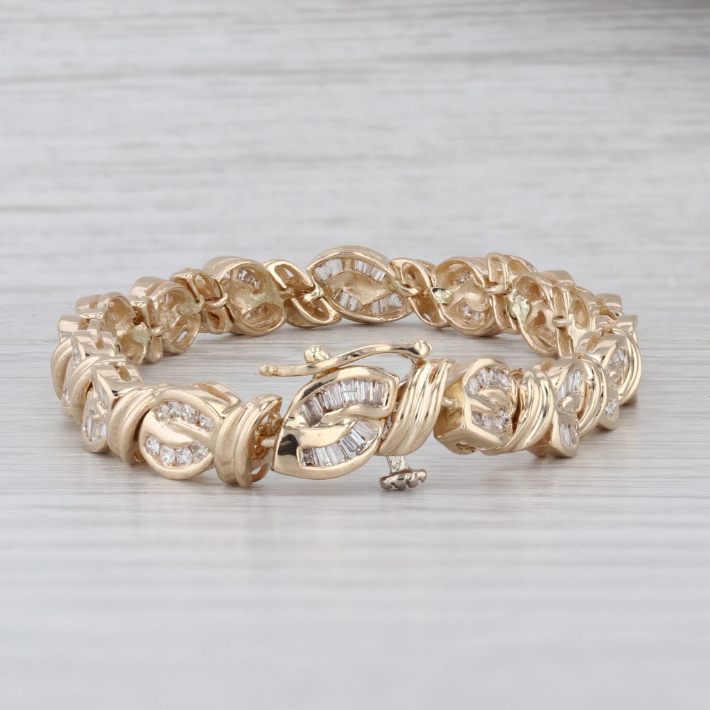 2.02ctw Diamond Knot Bracelet 14k Yellow Gold 7" 6.8mm