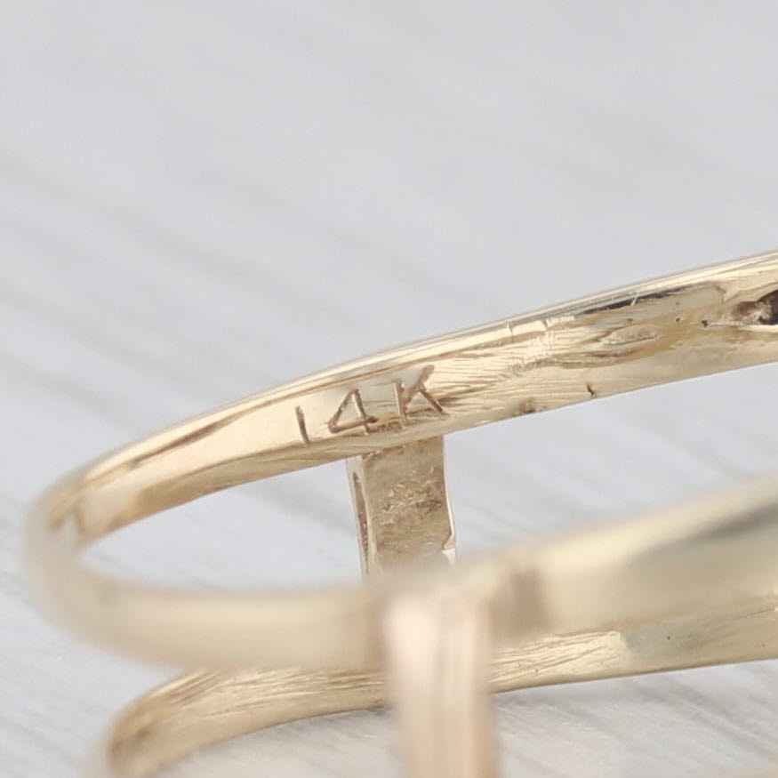 Light Gray 0.36ctw Diamond Ring Jacket Guard 14k Yellow Gold Size 6.5 Wedding Bridal