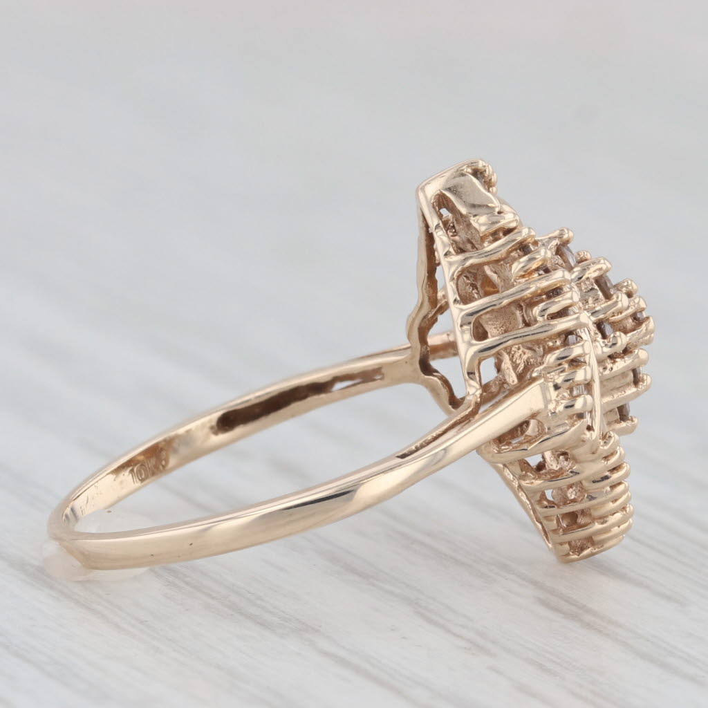 Light Gray 0.40ctw Diamond Cluster Halo Ring 10k Yellow Gold Size 7.25
