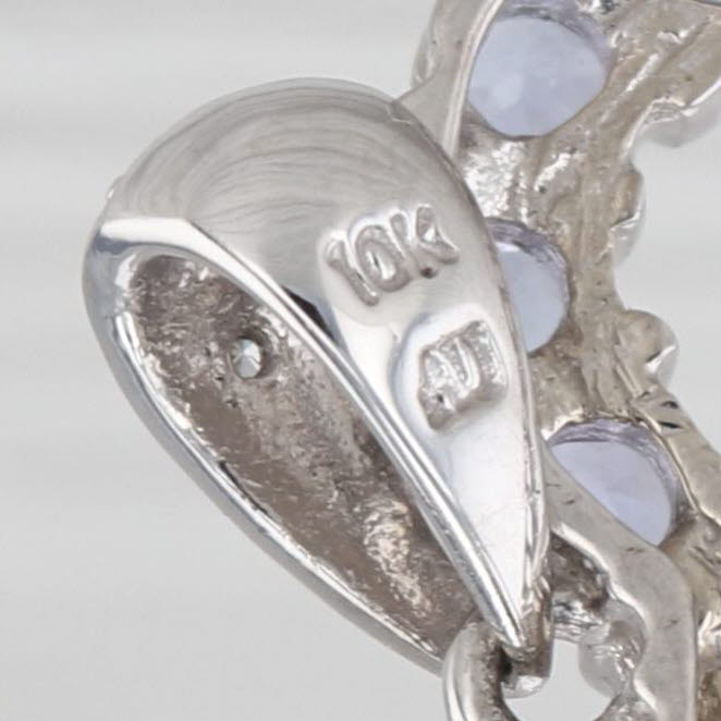 1.20ctw Tanzanite Open Heart Pendant 10k White Gold Diamond Accents