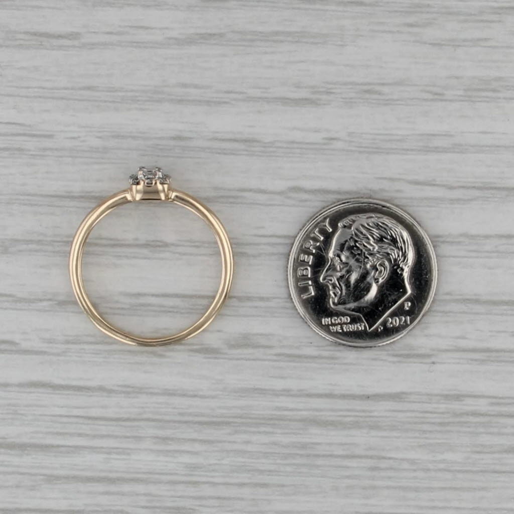 0.22ctw Diamond 2-Stone Halo Ring 10k Yellow Gold Size 6