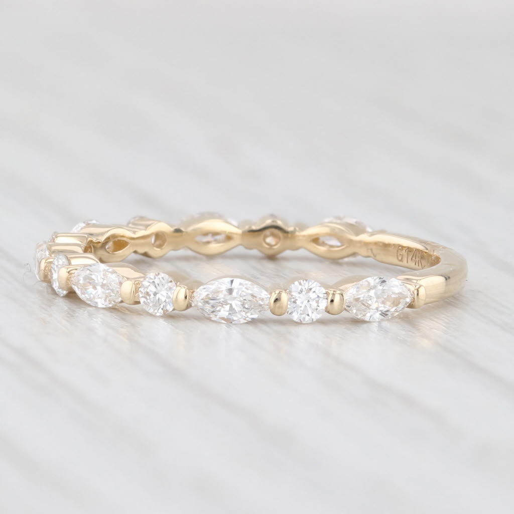 Light Gray New 0.63ctw Diamond Wedding Band 14k Yellow Gold Stackable Anniversary Ring 6.5