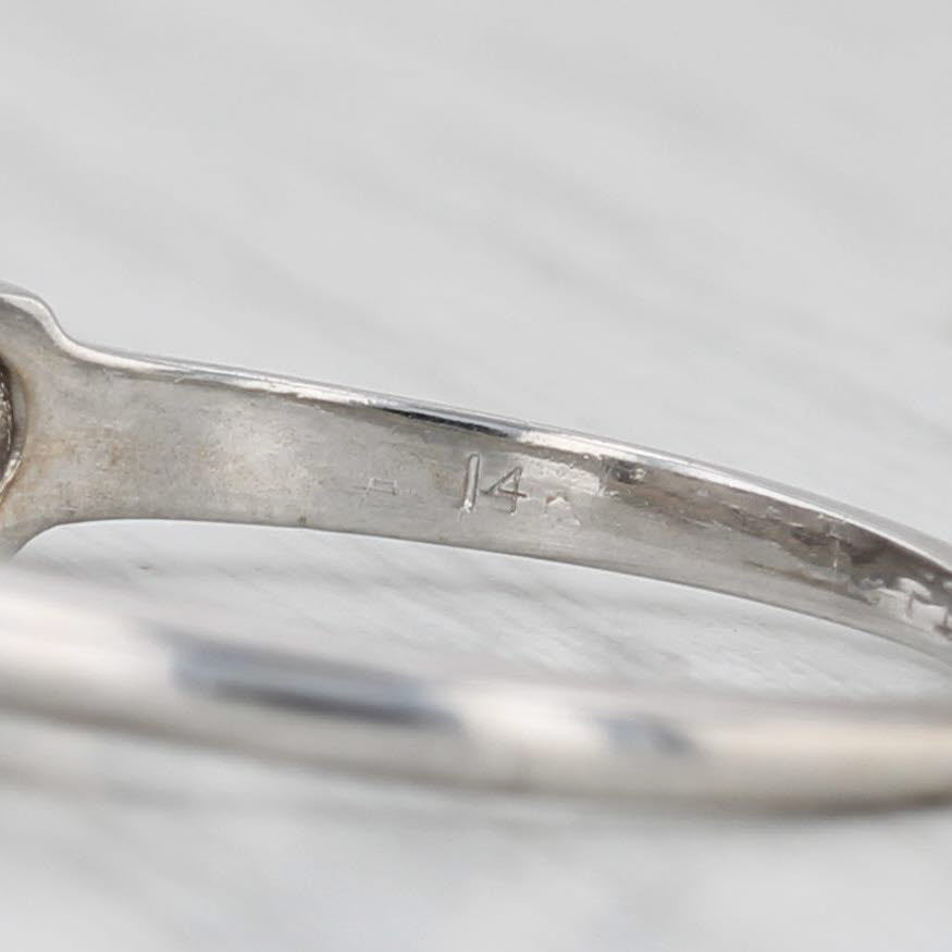 Light Gray 0.25ctw Diamond Wedding Band 14k White Gold Size 7 Stackable Anniversary Ring