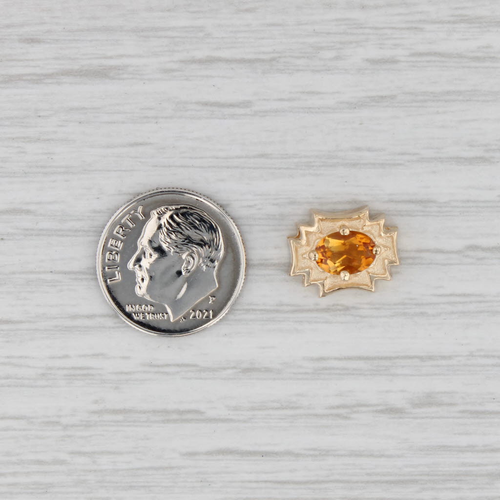 Light Gray Vintage 0.95ct Citrine Slide Bracelet Charm 14k Yellow Gold Goldmen Kolber