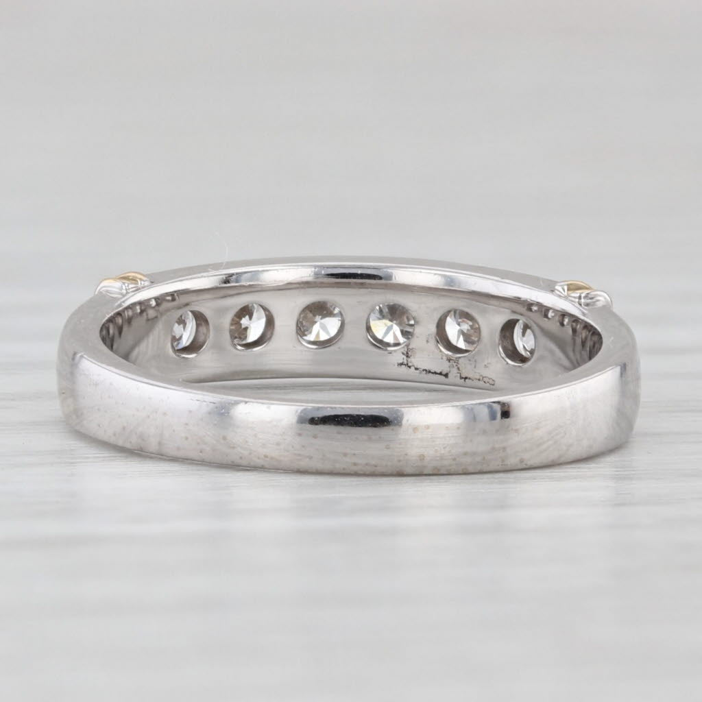 Light Gray 0.50ctw Diamond Wedding Band 14k White Yellow Gold Stackable Ring Size 6.25