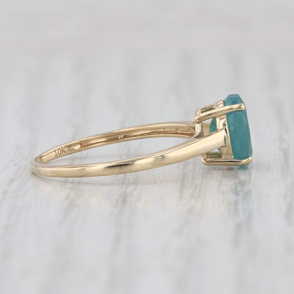 1.20ct Emerald Oval Solitaire Ring 10k Yellow Gold Size 8