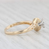 Light Gray 0.13ctw Marquise Diamond Engagement Ring 14k Yellow Gold Size 6.25 Bypass