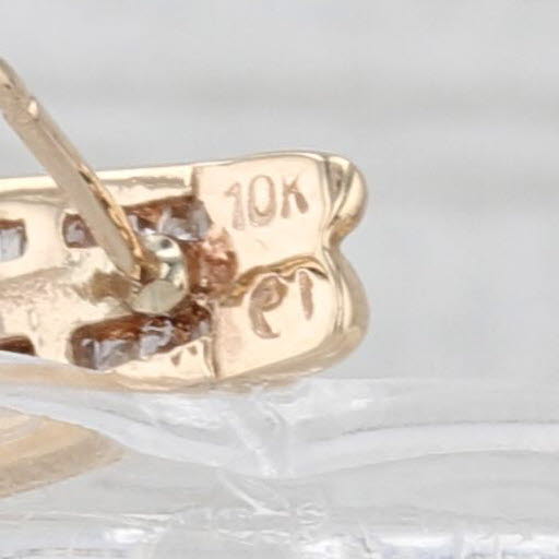 0.35ctw Diamond Journey J-Hook Earrings 10k Yellow Gold Drops
