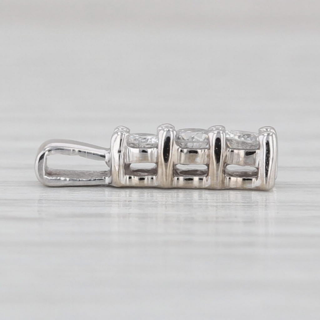 0.22ctw Graduated 3-Stone Journey Pendant 14k White Gold Small Drop