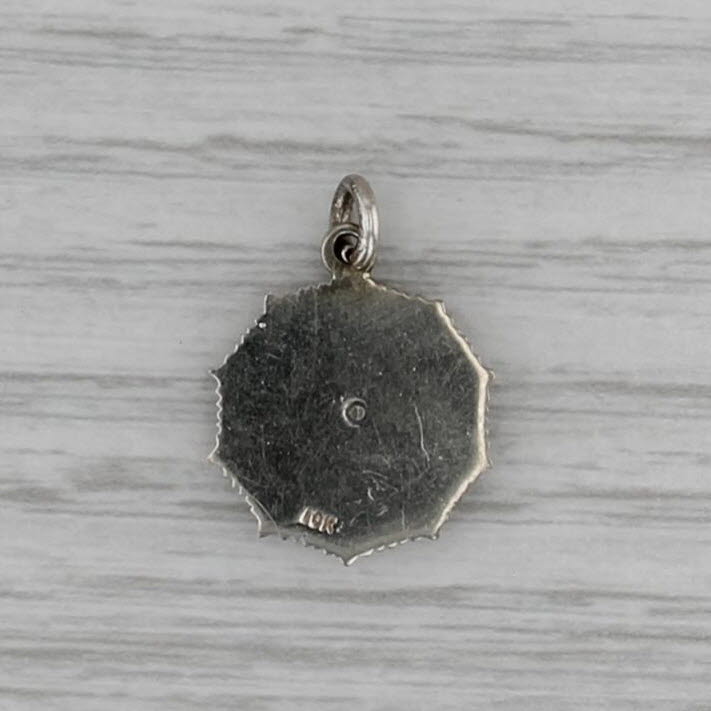 Masonic Pendant 10k White Gold Small Square Compass Blue Lodge Charm