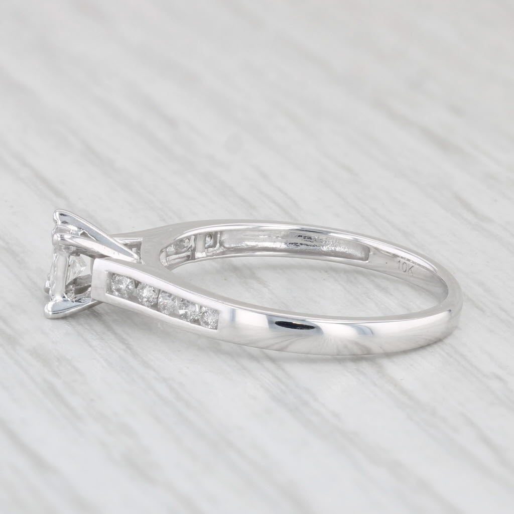 Light Gray 0.33ctw Princess Diamond Engagement Ring 10k White Gold Size 7