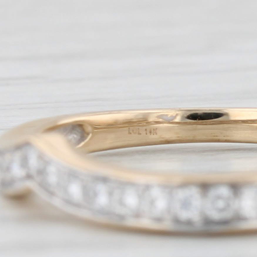 Light Gray 0.50ctw Diamond Wedding Band Enhancers Guards 14k Yellow Gold Size 6 Set of 2