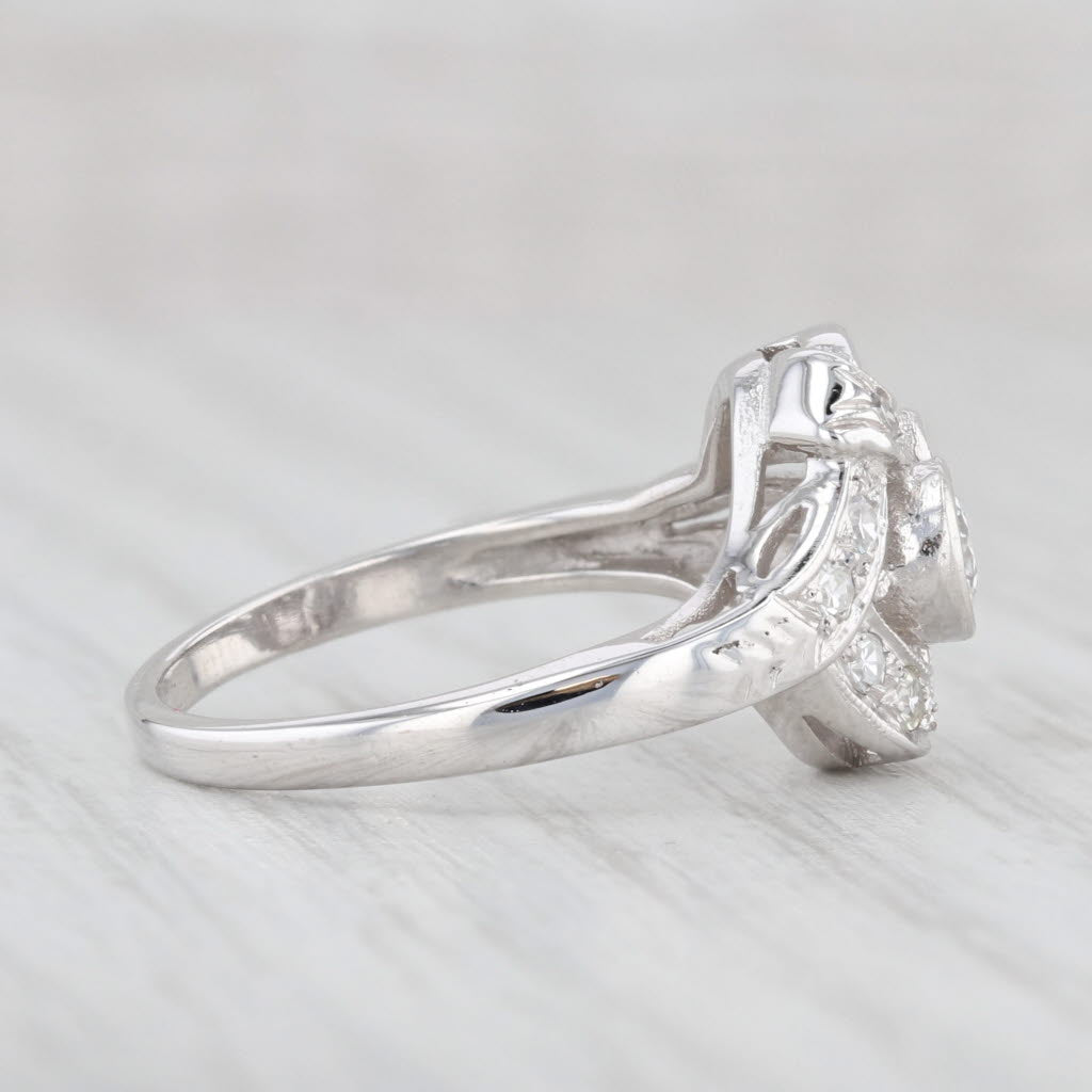 Light Gray Vintage 0.43ctw Diamond Ring White Gold Size 6.75