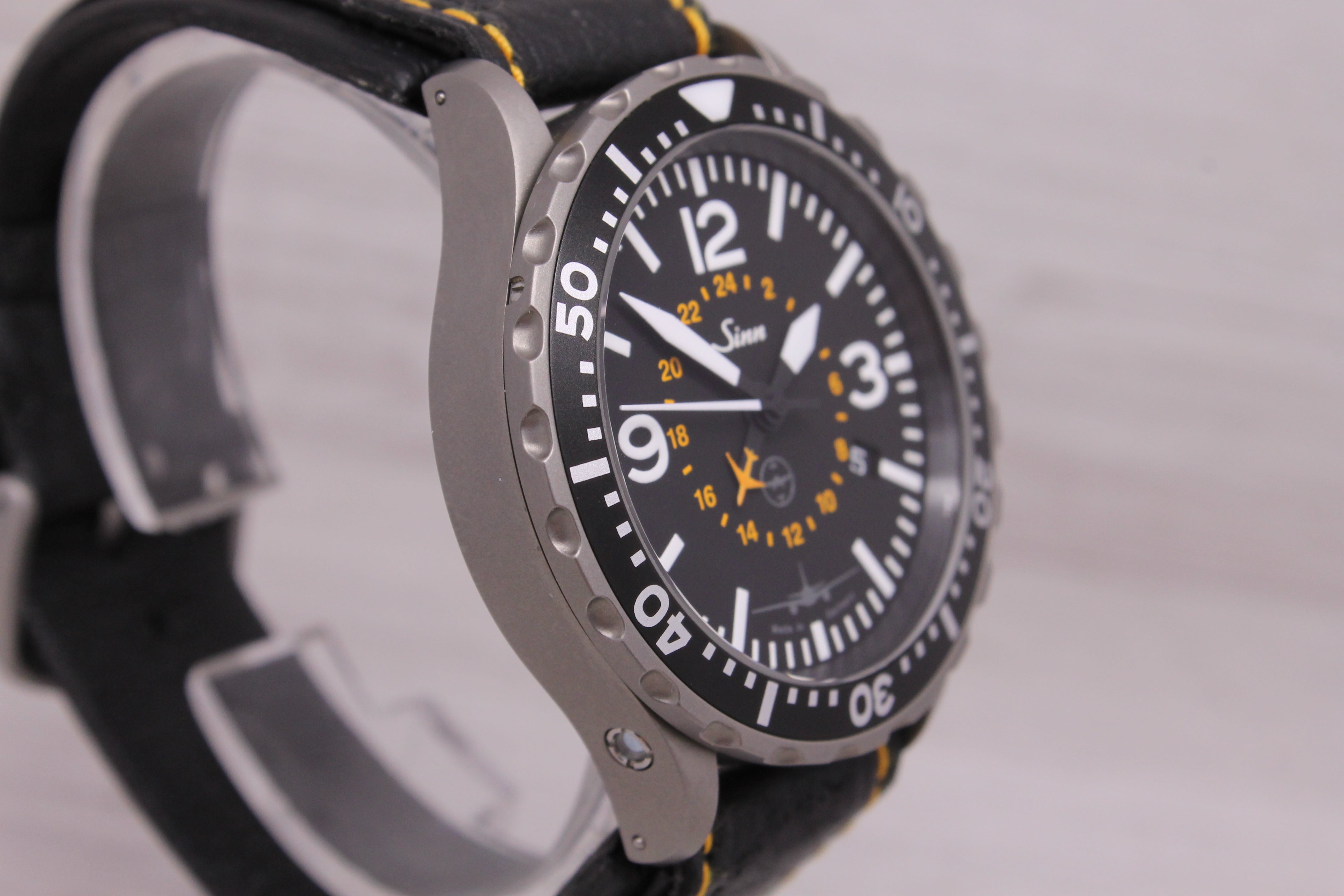 Dark Gray Sinn 857 UTC TESTAF Mens 43mm Steel Automatic Watch 857.6696 w Strap & Box