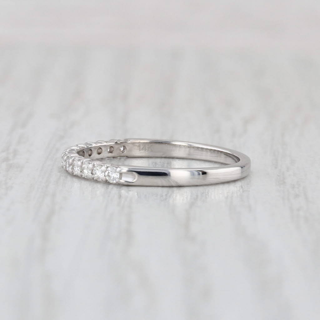 0.25ctw Diamond Wedding Band 14k White Gold Anniversary Ring Size 7.25