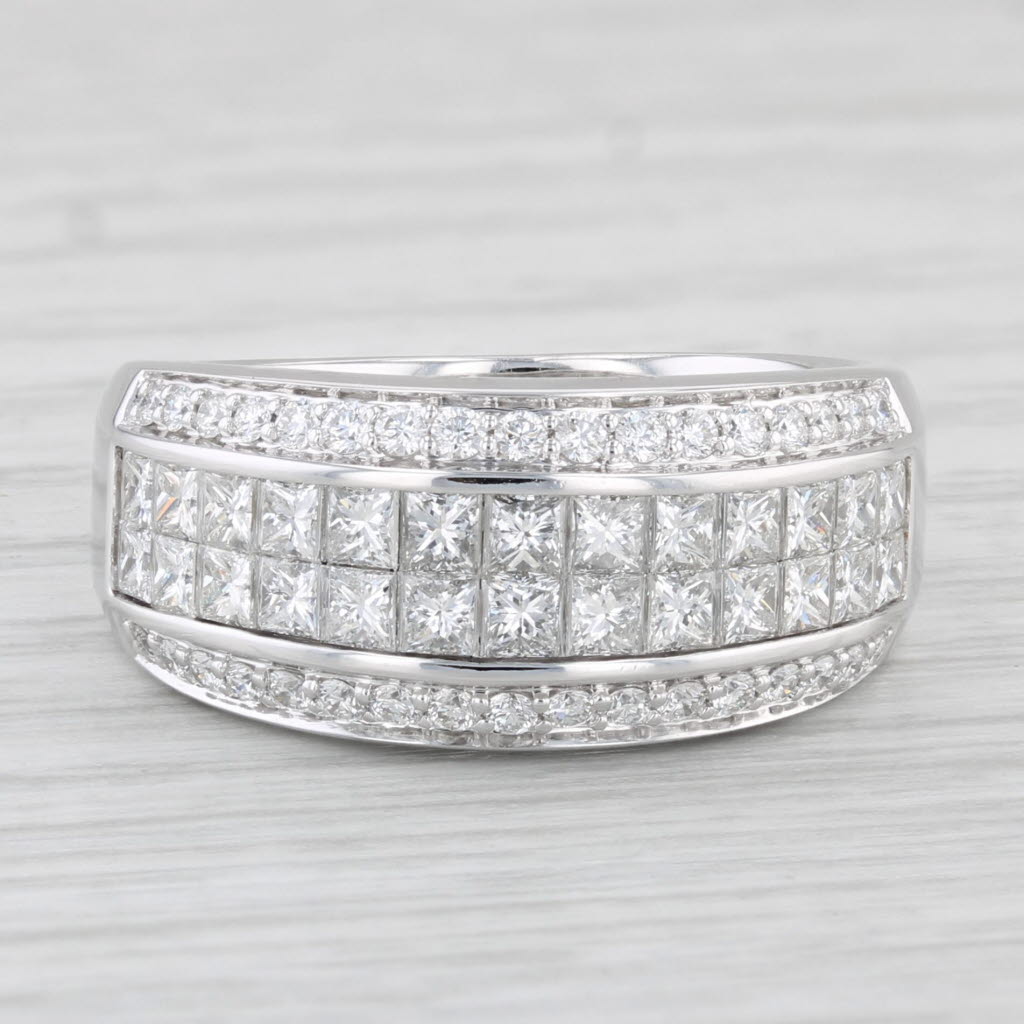Light Gray 1.67ctw Diamond Ring 14k White Gold Size 7 Wedding Anniversary Band