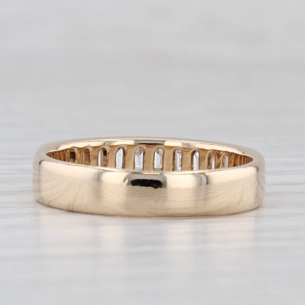 Light Gray 0.92ctw Diamond Wedding Band 14k Yellow Gold Size 8.5 Stackable Anniversary Ring